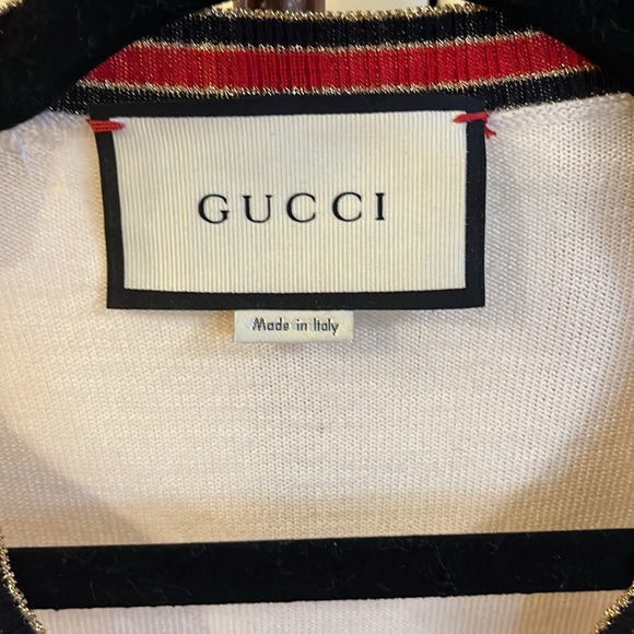 Auth GUCCI Cardigan Sweater Pearl Logo Buttons Sz S - Picture 7 of 12
